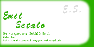emil setalo business card