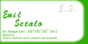 emil setalo business card